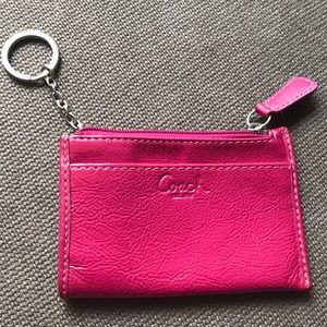 Coach patent leather magenta change purse